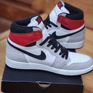 Nike White and Black High-Top Sneakers
